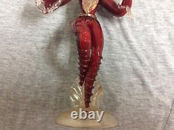 Vintage Murano Glass Red & Gold Aventurine Dancing Couple Figurines