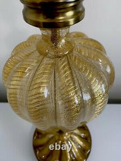 Vintage Murano Gold Fleck Glass Table Lamp