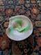 Vintage Murano Hand-Blown Art Glass Bowl -Aventurine, Green Swirl, Lattimo 11