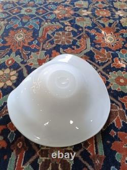 Vintage Murano Hand-Blown Art Glass Bowl -Aventurine, Green Swirl, Lattimo 11