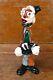 Vintage Murano Hand Blown Art Glass Clown Figurine with Accordion Colorful Italy