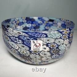 Vintage Murano Hand Blown Art Glass Dish Bowl Millefiori La Fornasotta Italy