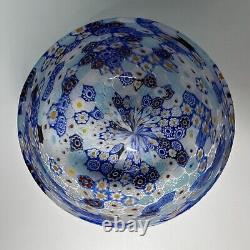 Vintage Murano Hand Blown Art Glass Dish Bowl Millefiori La Fornasotta Italy