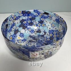 Vintage Murano Hand Blown Art Glass Dish Bowl Millefiori La Fornasotta Italy