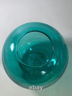 Vintage Murano Hand Blown Copper Aventurine Round Glass Vase 6.5 in