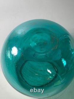 Vintage Murano Hand Blown Copper Aventurine Round Glass Vase 6.5 in