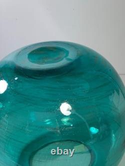 Vintage Murano Hand Blown Copper Aventurine Round Glass Vase 6.5 in