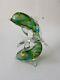 Vintage Murano Hand Blown Glass 2 Blue Green And Gold Dolphins Statue 7