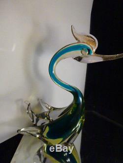 Vintage Murano Hand Blown Glass Italy Italian Duck Bird. GREAT COLORS OVER 50