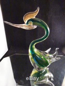 Vintage Murano Hand Blown Glass Italy Italian Duck Bird. GREAT COLORS OVER 50