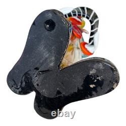 Vintage Murano Hand Blown Glass Musician Clown Figurine with Accordion, 17.5