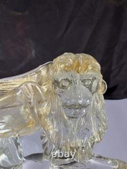 Vintage Murano Hand Blown Glass St. Mark Winged Lion Figurine