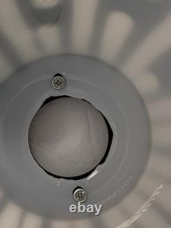 Vintage Murano Hand Blown Italian Cased Glass Shade With Cut Out White Pattern