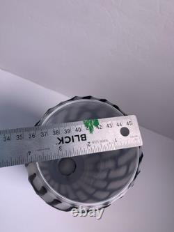 Vintage Murano Hand Blown Italian Cased Glass Shade With Cut Out White Pattern