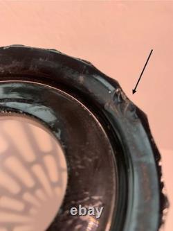 Vintage Murano Hand Blown Italian Cased Glass Shade With Cut Out White Pattern