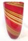 Vintage Murano Hand Blown Red & Gold Yellow Swirl Vase Crisrtalleria Collection