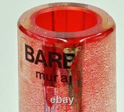 Vintage Murano Hand Blown Scavo Art Glass Alfredo Barbini Signed 1970s Red