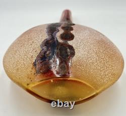 Vintage Murano Hand Blown Scavo Art Glass Alfredo Barbini Signed 1970s Red