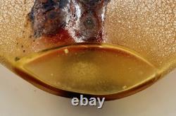 Vintage Murano Hand Blown Scavo Art Glass Alfredo Barbini Signed 1970s Red