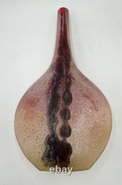 Vintage Murano Hand Blown Scavo Art Glass Alfredo Barbini Signed 1970s Red