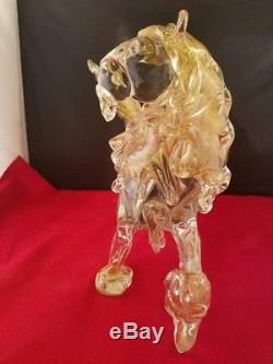 Vintage Murano Hand Blown St. Mark's Lion Sparkling Gold Venice 10.5x5.5x8