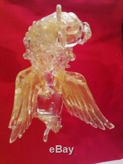 Vintage Murano Hand Blown St. Mark's Lion Sparkling Gold Venice 10.5x5.5x8