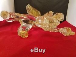 Vintage Murano Hand Blown St. Mark's Lion Sparkling Gold Venice 10.5x5.5x8