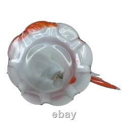 Vintage Murano Hand Blown Swordfish Orange 9 Tall 12 Long with Bowl Ash Tray