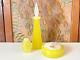 Vintage Murano Hand Blown Yellow Art Glass Three Piece Vanity Set, Attr Seguso