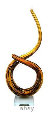 Vintage Murano Hand Made Blown Amber Twisted Love Knot