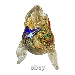 Vintage Murano Handblown Mutlicolor Gold Fleck Art Glass Fish, Attr Dino Martens