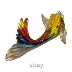 Vintage Murano Handblown Mutlicolor Gold Fleck Art Glass Fish, Attr Dino Martens