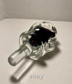 Vintage Murano ICET Art Glass Decanter Cranberry & Clear Sommerso Hand Blown 9.5