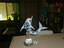 Vintage Murano Italian Art Glass Hand Blown FISH DOLPHIN 11 Tall 11 Wide MCM