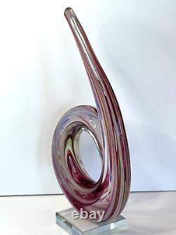 Vintage Murano Italian Art Glass Red Blue Green Sommerso Abstract Sculpture