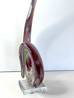 Vintage Murano Italian Art Glass Red Blue Green Sommerso Abstract Sculpture