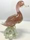 Vintage Murano Italian Art Hand Blown Glass Speckled Duck Sculpture Pinkish