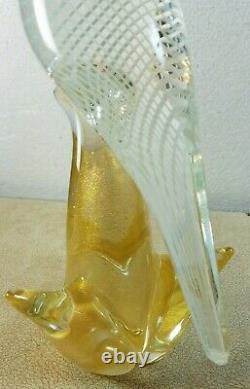 Vintage Murano Italian Art Hand Blown Glass Tall Parrot Bird Figure 12 1/2