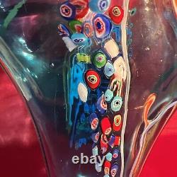 Vintage Murano Italian Glass Swirl Multicolored Hand Blown Glass (X)