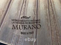 Vintage Murano Italian Hand Blown Art Glass Large Striped Decorative Vase