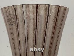 Vintage Murano Italian Hand Blown Art Glass Large Striped Decorative Vase