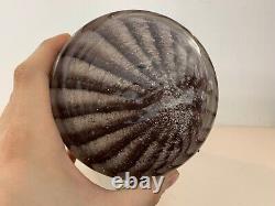 Vintage Murano Italian Hand Blown Art Glass Large Striped Decorative Vase