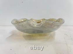 Vintage Murano Italian Hand Blown Starry Night Art Glass Bowl