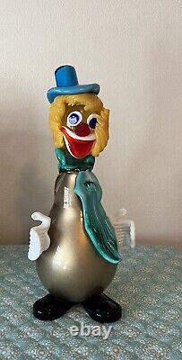 Vintage Murano Italian Hand Blown Venetian Glass Clown 11 Inches