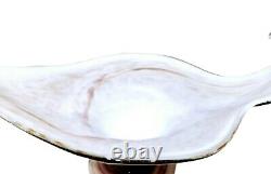 Vintage Murano Italy Art Glass Bowl Oblong Sculpture Hand Blown