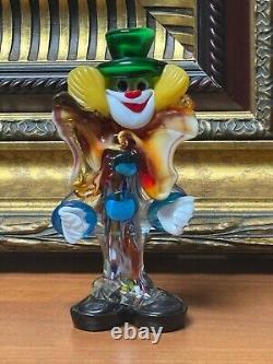 Vintage Murano Italy Hand Blown Art Glass Clown 1950s-1960s