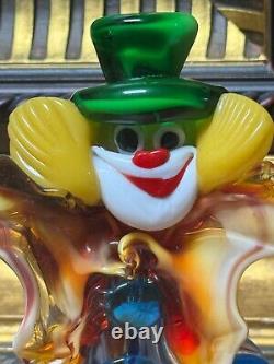 Vintage Murano Italy Hand Blown Art Glass Clown 1950s-1960s