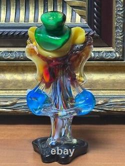 Vintage Murano Italy Hand Blown Art Glass Clown 1950s-1960s