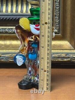 Vintage Murano Italy Hand Blown Art Glass Clown 1950s-1960s