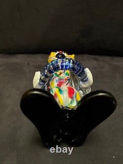 Vintage Murano Italy Hand Blown Art Glass Clown Figurine Musician 8 3/4 Inch